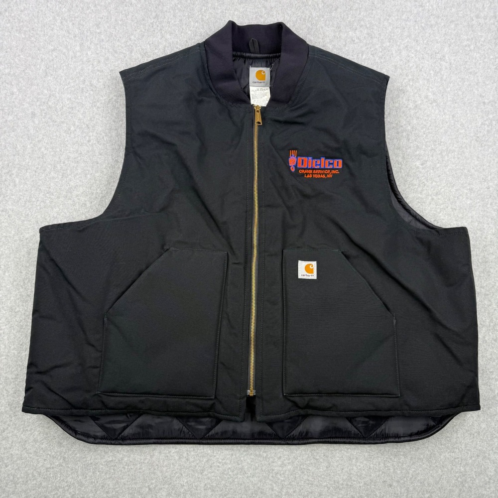 Carhartt Arctic Vest Mens 4XL Black Duck Canvas V01 Quilted Lined Workwear